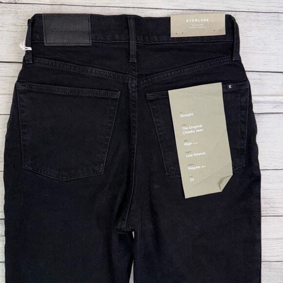 Everlane NWT Women's The Original Cheeky Jean with Stretch  Black Denim Size 24 - Picture 10 of 10